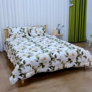 Woollyset Çift Kişilik Saten Yün Yorgan (Lilyum)